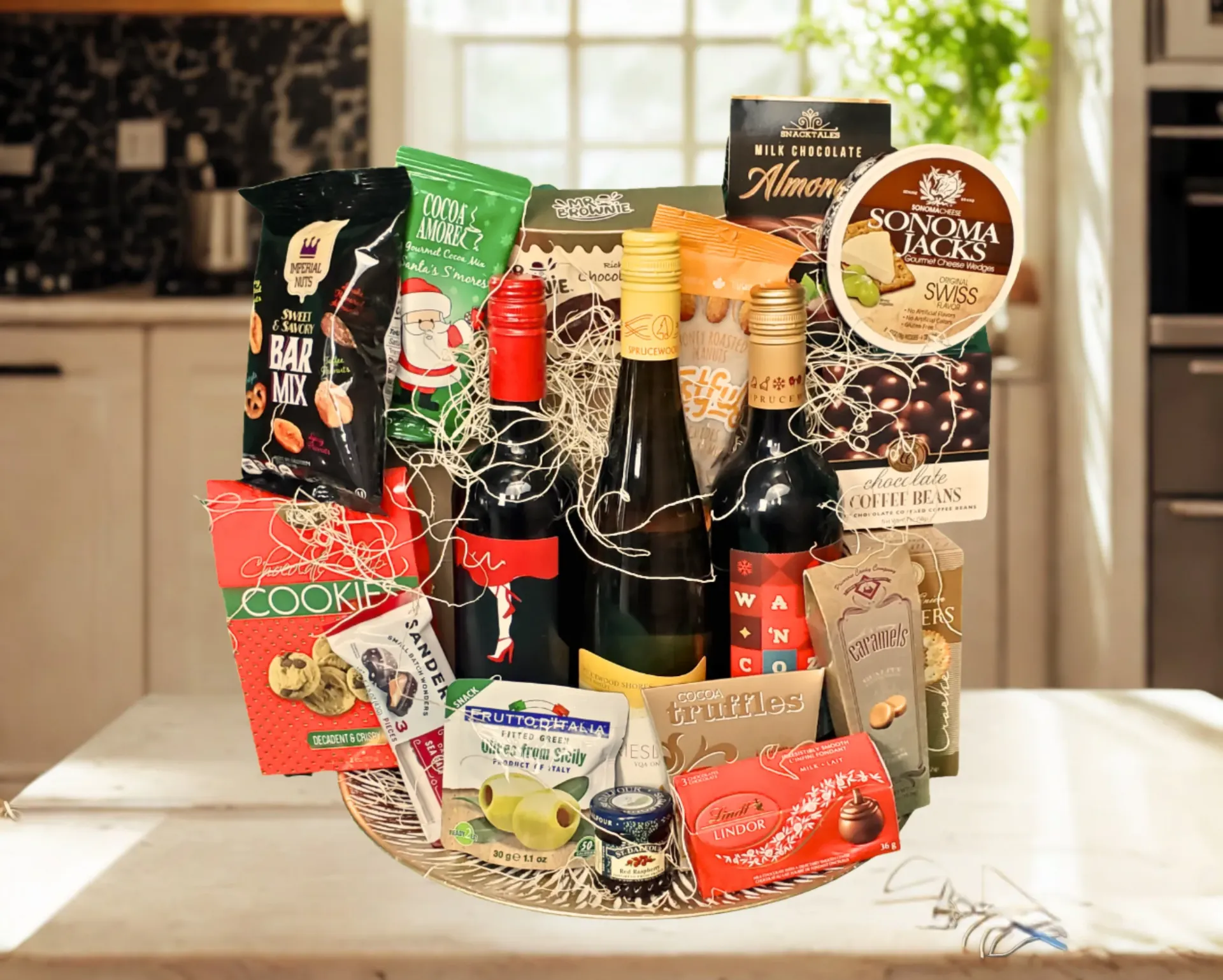 Gift Basket 3 Bottles Wine $125+tax