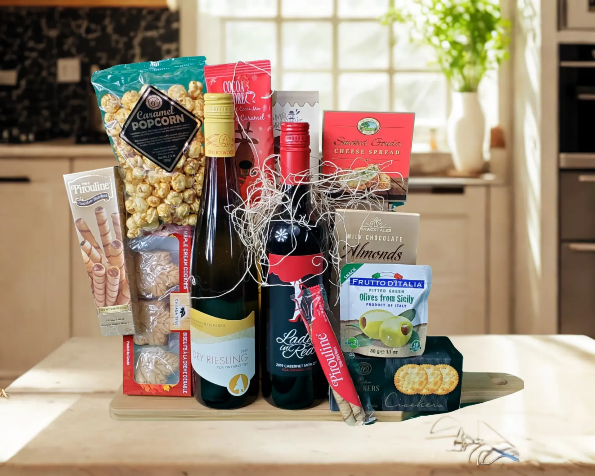 [Basket85] Gift Basket 2 Bottles Wine $85+Tax