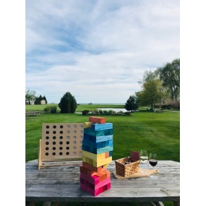 Jenga board game at winery