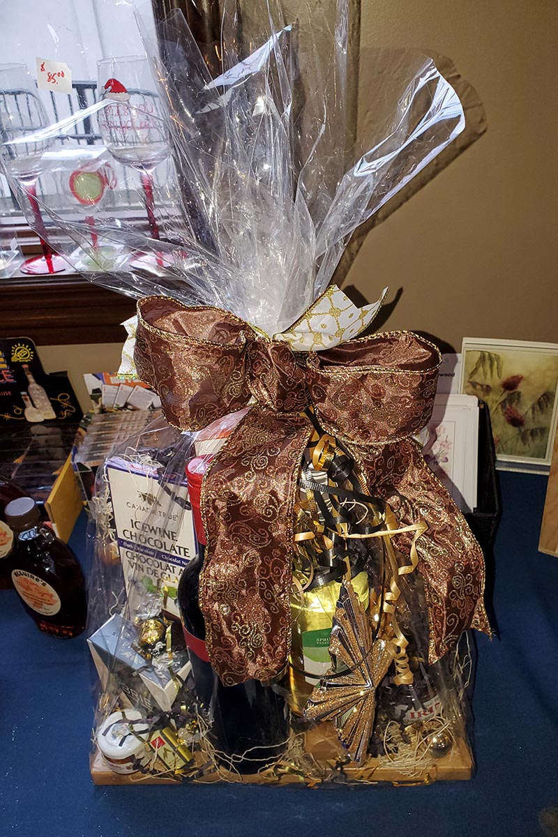 Chocolate gift basket with wine