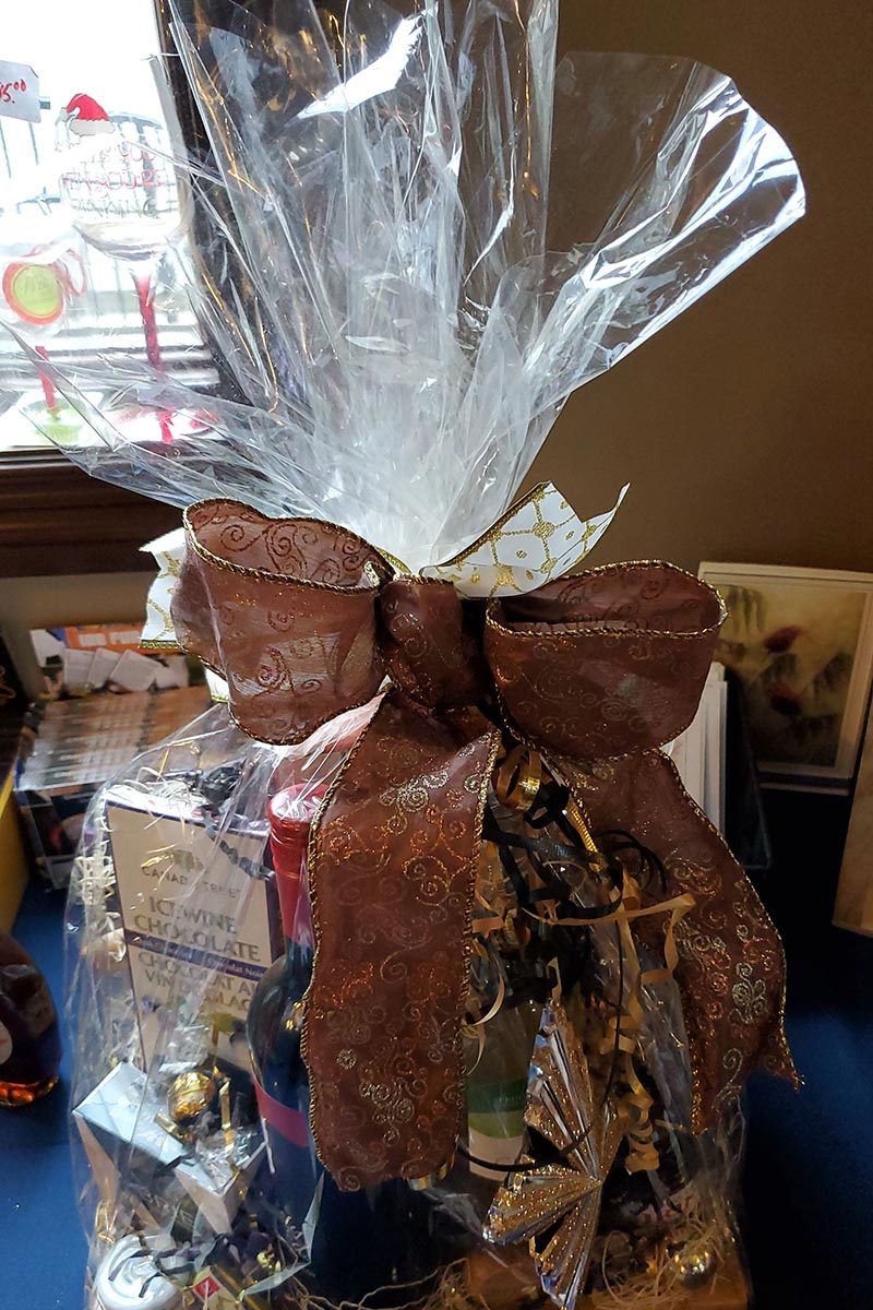Ice wine and chocolate gift basket