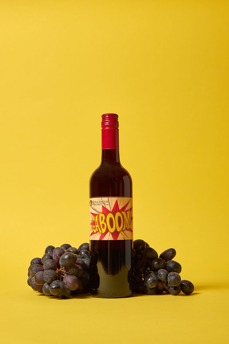 Caboom wine with grapes