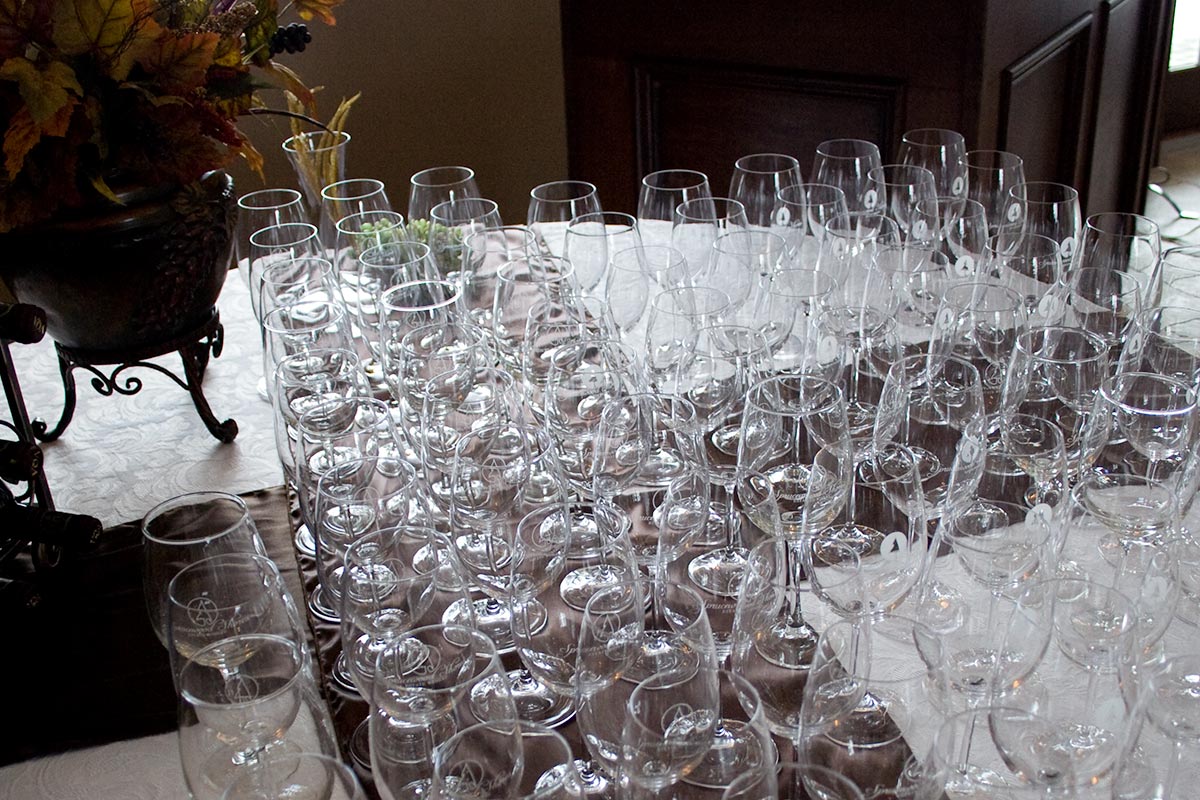 Empty wine glasses