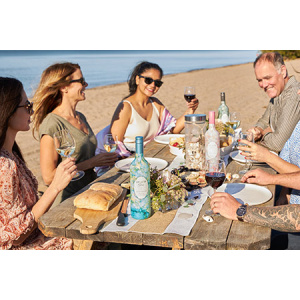 3 couples at picnic table at Sprucewood