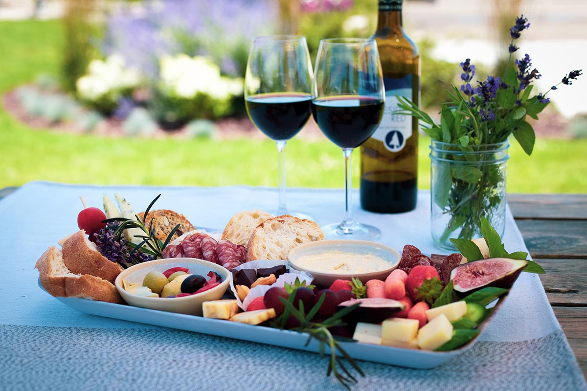 Close-up charcuterie tray